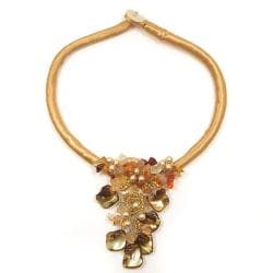 Orange Puma Satin Natural Beauty Carnelian Nuggets/Shells Necklace (Philippines)
