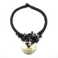 Pretty Onyx and Lip Shell Cluster Necklace (Philippines)