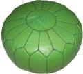 Moroccan Pistachio Contemporary Leather Ottoman (Morocco)