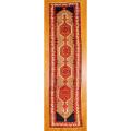 Persian Hand-knotted Hamadan Navy/ Ivory Wool Rug (3'4 x 13'2)