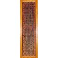 Persian Hand-knotted Hamadan Navy/ Peach Wool Rug (3'5 x 13'6)