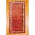 Persian Hand-knotted Hamadan Rust/ Ivory Wool Rug (3'10 x 7'7)