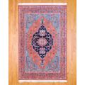 Indo Hand-knotted Serapi Rust/ Navy Wool Rug (6'6 x 9'3)