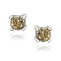 Sterling Silver 1/8ct TDW Champagne Diamond Stud Earrings