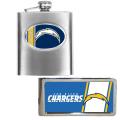 San Diego Chargers Hip Flask and Money Clip Set