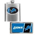 Detroit Lions Hip Flask and Money Clip Set