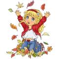 Inky Impressions 'Lili Playing In The Leaves' Cling Rubber Stamps