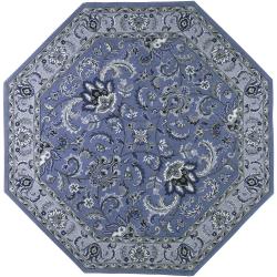 Hand-tufted Blue Thor B Wool Rug (10' Octagon)
