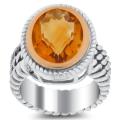 Meredith Leigh Sterling Silver and 14k Gold Citrine Ring