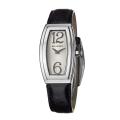 Milleret Women's 'Diva' Stainless Steel Black Leather Watch