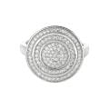 Sterling Silver Clear Cubic Zirconia Round Ring (Size 7)