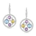 Miadora 14k Gold Multi-gemstone and 3/4ct TDW Diamond Earrings (G-H, SI1-SI2)