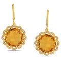 14k Yellow Gold Citrine and 1/4ct TDW Diamond Earrings (G-H, SI1)