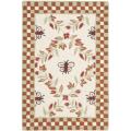 Hand-hooked Bees Ivory/ Rust Wool Rug (1'8 x 2'6)