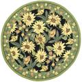 Hand-hooked Summer Nights Black Wool Rug (3' Round)