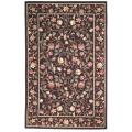 Hand-hooked Floral Scrolls Purple Wool Rug (3'9 x 5'9)