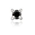 Sterling Silver 1/8ct TDW Black Diamond Single Stud Earring