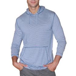 191 Unlimited Men's Blue Striped Pullover Hoodie