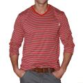 191 Unlimited Men's Red Stripe V-neck Shirt