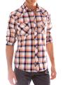 191 Unlimited Men's Orange Plaid Shirt