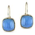 14k Yellow Gold 18ct TGW Blue Chalcedony Leverback Earrings