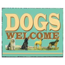 Handpainted 'Dogs Welcome' Sign (Mexico)