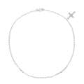 Icz Stonez Sterling Silver Cubic Zirconia Cross Charm Anklet