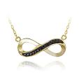DB Designs 18k Gold over Silver Black Diamond Accent Infinity Necklace
