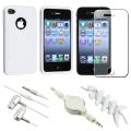 White Case/ LCD Protector/ Headset/ Wrap/ Cable for Apple iPhone 4S