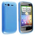 Blue Jelly TPU Rubber Skin Case for HTC Desire S