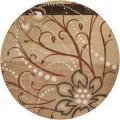 Hand-tufted Tan Athenine Floral Wool Rug (4' Round)