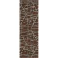 Hand-tufted Contemporary Brown Abstract Bostor New Zealand Wool Abstract Rug (2'6 x 8')