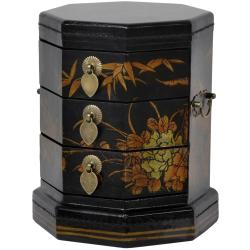 Black Lacquer Hexagon Jewely Box (China)
