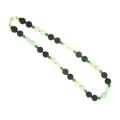 Mason Kay 14k Yellow Gold White, Black and Green Jadeite Bead Necklace