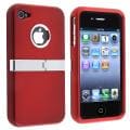 BasAcc Red/ Chrome Stand Snap-on Case for Apple iPhone 4/ 4S