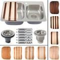 Ticor Stainless Steel 18-guage Overmount Kitchen Sink and Cutting Board