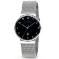 Skagen Men's Black Dial Stainless Steel Mesh Band Watch