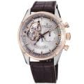 Zenith Men's 'Chronomaster XXT Open' Silver Dial Brown Strap Watch