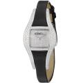 Ebel Women's 'Moonchic' Diamond Pave Dial Black Satin Strap Watch