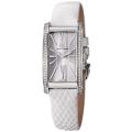 Maurice Lacroix Women's 'Fiaba' Silver Diamond Dial White Strap Watch