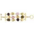 Goldplated Grey Agate and Rose Quartz 7.75-inch Bracelet