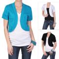 Journee Collection Junior's Short-sleeve Open Front Bolero Shrug
