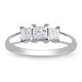 Miadora 14k White Gold 3/4ct TDW Diamond 3-stone Ring (H-I, I2-I3)