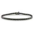 New! Sterling Silver 1ct TDW Black Diamond Tennis Bracelet