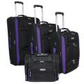 Bell + Howell Purple Quick Access 4-piece Expandable Luggage Set