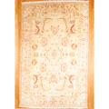 1950s Semi-Antique Turkish Hand-knotted Oushak Beige/Salmon Wool Rug (11'8 x 18')