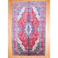 Persian Hand-knotted Tabriz Red/ Navy Wool Rug (10' x 16'5)