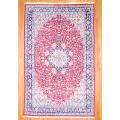 Indo Hand-knotted Kashan Red/ Navy Wool Rug (9'4 x 15')