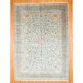 Persian Hand-knotted Kashan Light Green/ Navy Wool Rug (11'5 x 16')