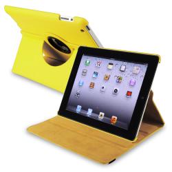 Yellow 360-degree Swivel Leather Case for Apple iPad 2/ 3